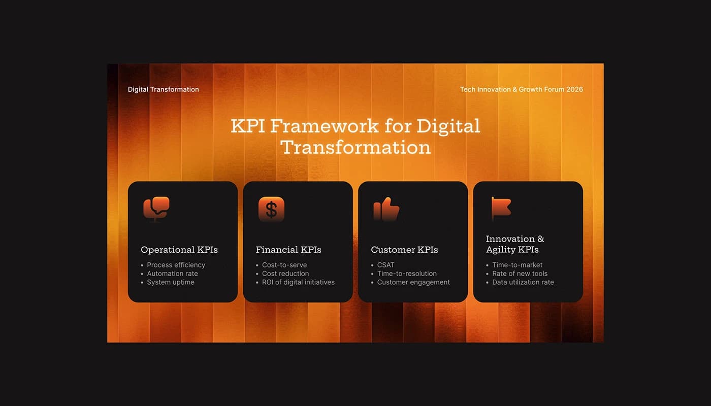 Digital transformation dark theme slide